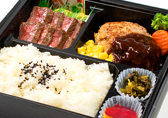 ステーキ＆手ごねハンバーグ弁当